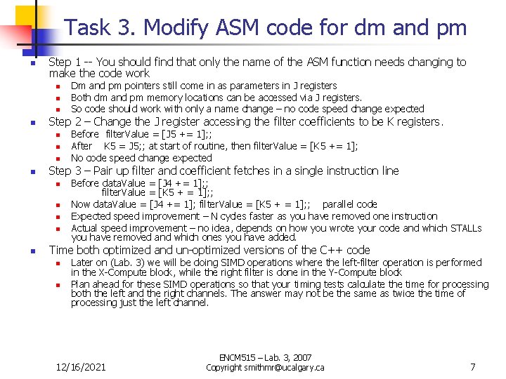 Task 3. Modify ASM code for dm and pm n Step 1 -- You