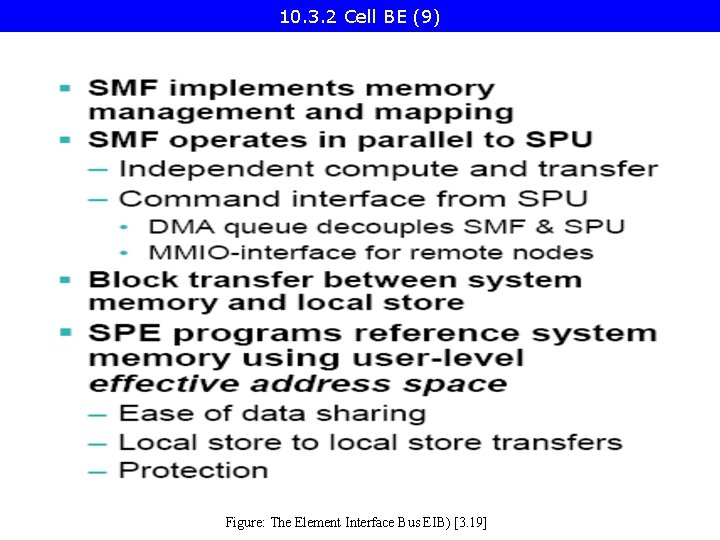 10. 3. 2 Cell BE (9) Figure: The Element Interface Bus EIB) [3. 19]