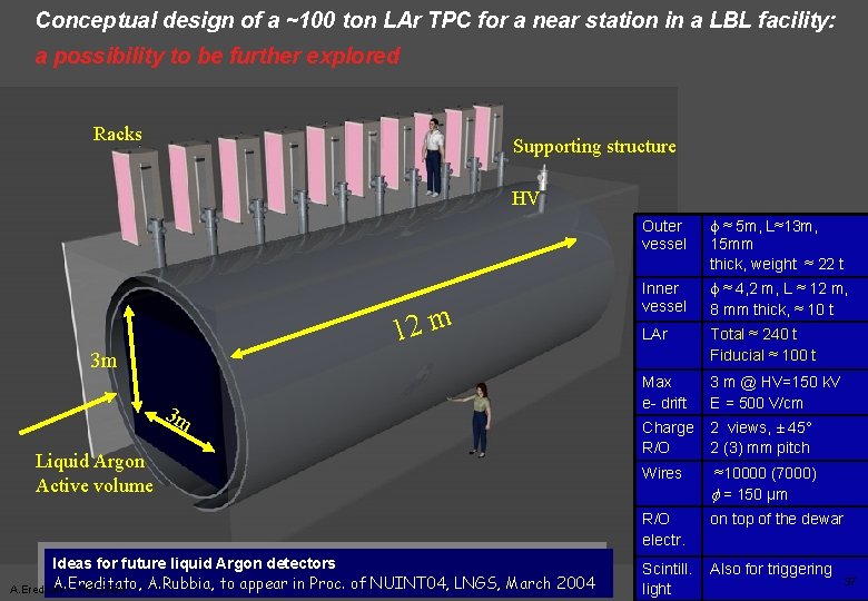 Conceptual design of a ~100 ton LAr TPC for a near station in a