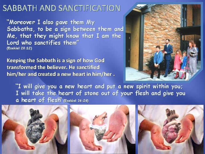 SABBATH AND SANCTIFICATION “Moreover I also gave them My Sabbaths, to be a sign