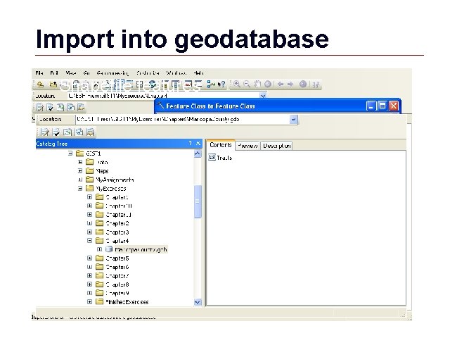 Import into geodatabase Shapefile features GIS 44 Import into geodatabase Shapefile features GIS 44