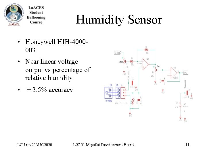 Humidity Sensor • Honeywell HIH-4000003 • Near linear voltage output vs percentage of relative