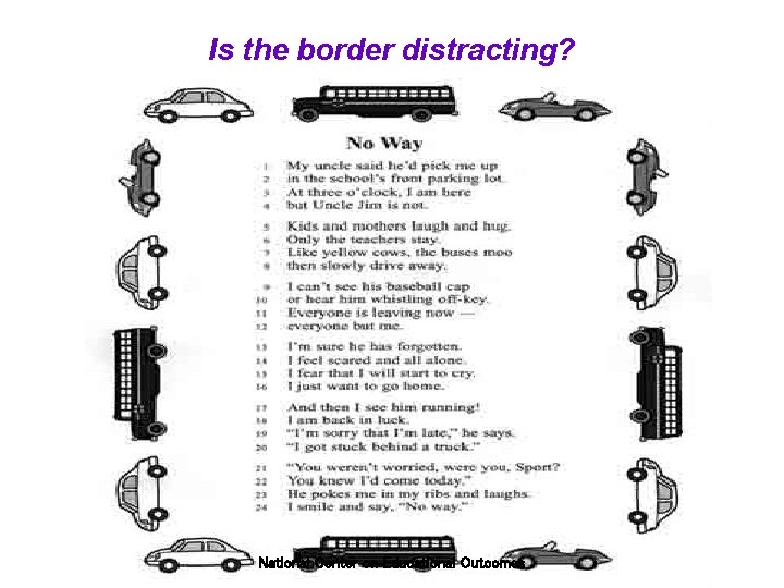 Is the border distracting? National Center on Educational Outcomes 