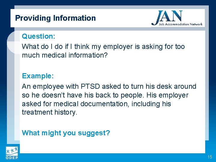 Providing Information Question: What do I do if I think my employer is asking