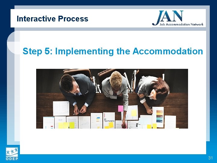 Interactive Process Step 5: Implementing the Accommodation 31 