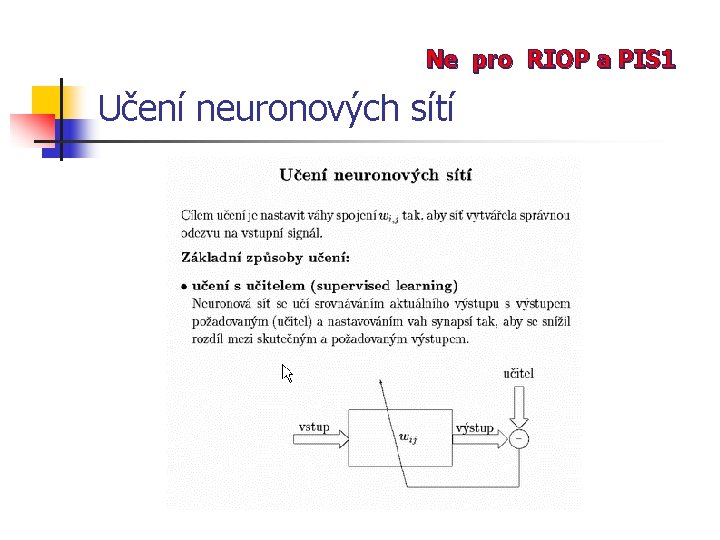Ne pro RIOP a PIS 1 Učení neuronových sítí 