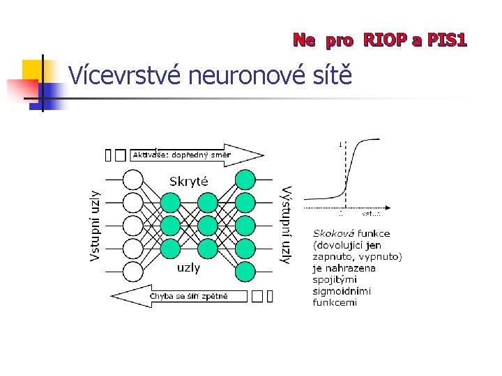 Ne pro RIOP a PIS 1 Vícevrstvé neuronové sítě 