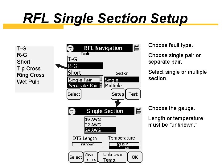 RFL Single Section Setup T-G R-G Short Tip Cross Ring Cross Wet Pulp Choose