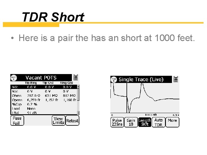 TDR Short • Here is a pair the has an short at 1000 feet.