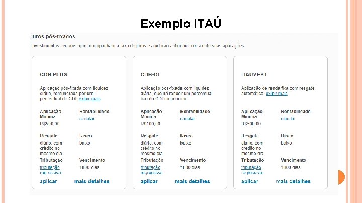 Exemplo ITAÚ 