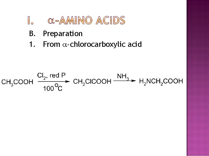 B. Preparation 1. From -chlorocarboxylic acid 
