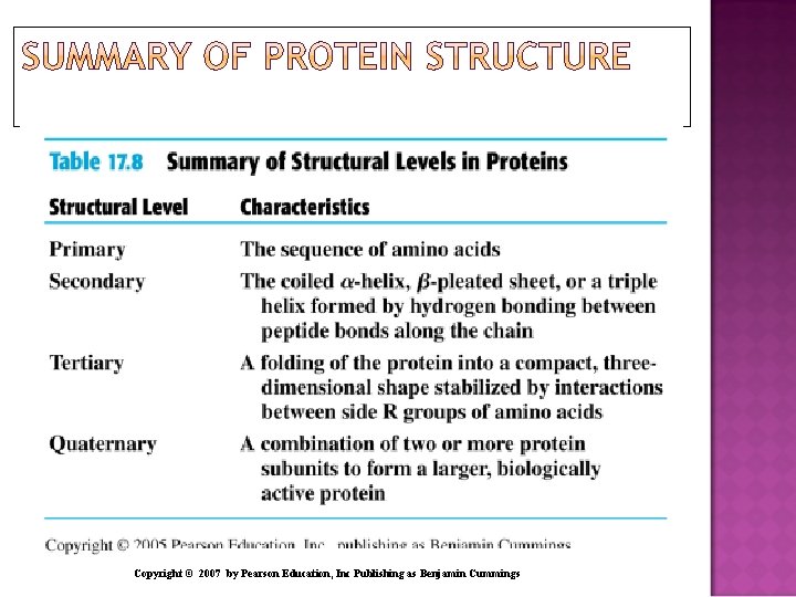 Copyright © 2007 by Pearson Education, Inc Publishing as Benjamin Cummings 