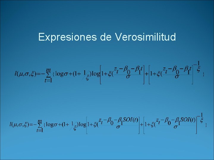 Expresiones de Verosimilitud 