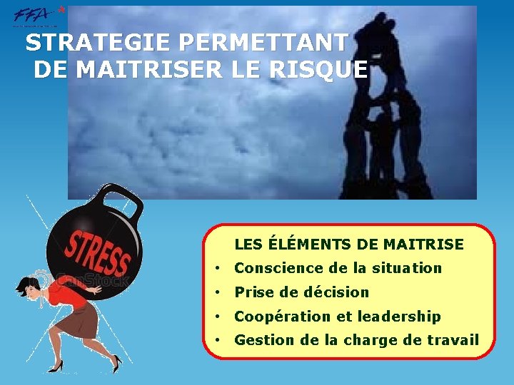 STRATEGIE PERMETTANT DE MAITRISER LE RISQUE LES ÉLÉMENTS DE MAITRISE • Conscience de la