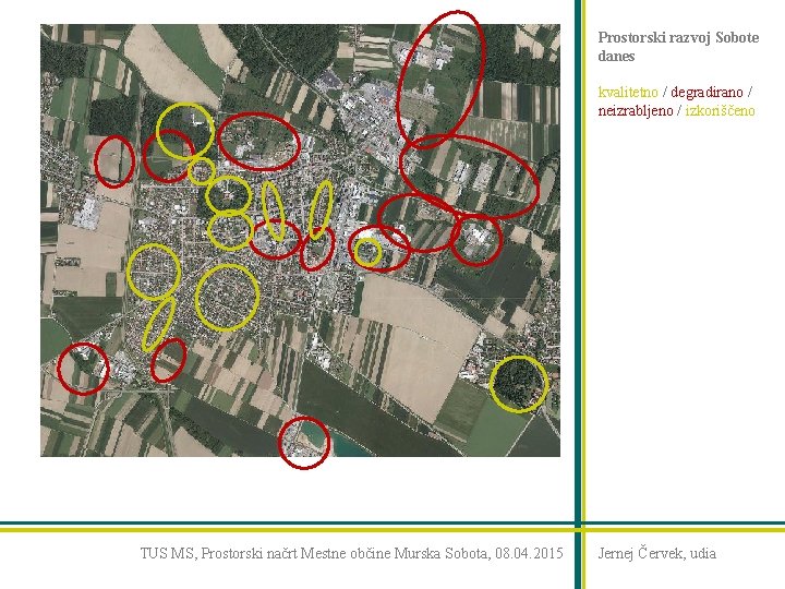 Prostorski razvoj Sobote danes kvalitetno / degradirano / neizrabljeno / izkoriščeno TUS MS, Prostorski