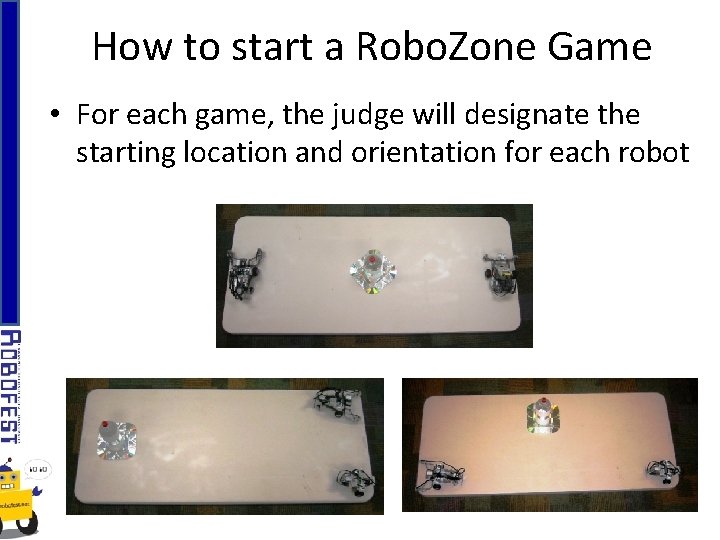 How to start a Robo. Zone Game • For each game, the judge will