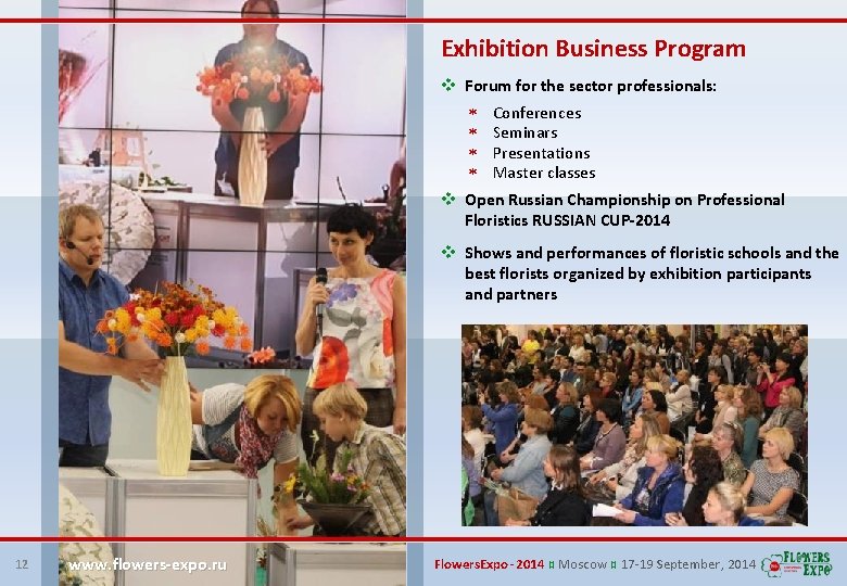 Exhibition Business Program v Forum for the sector professionals: Conferences Seminars Presentations Master classes