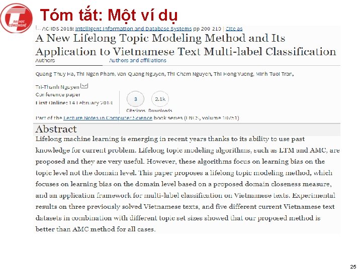 Tóm tắt: Một ví dụ 25 