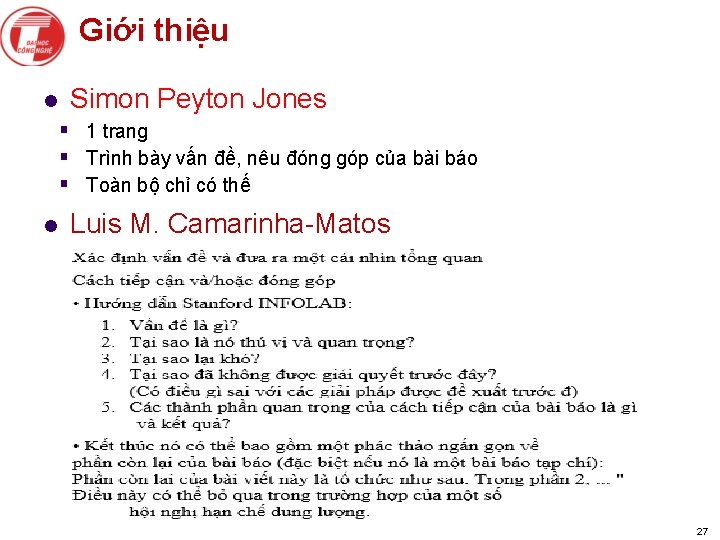 Giới thiệu l Simon Peyton Jones § 1 trang § Trình bày vấn đề,