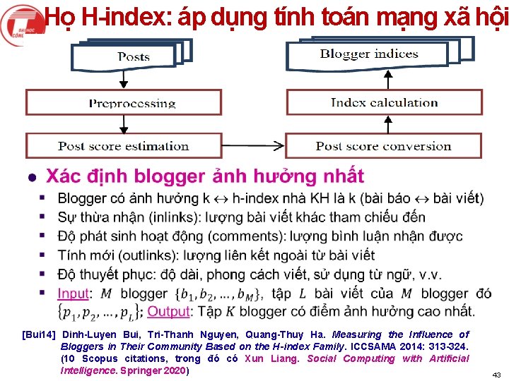 Họ H-index: áp dụng tính toán mạng xã hội [Bui 14] Dinh-Luyen Bui, Tri-Thanh