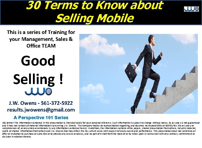 30 Terms to Know about Selling Mobile This is a series of Training for