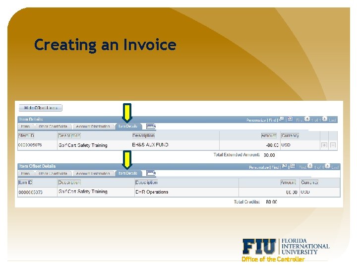 Creating an Invoice Office of the Controller 