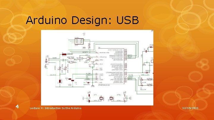 Arduino Design: USB 4 Lecture 4: Introduction to the Arduino 12/15/2021 Arduino Design: USB 4 Lecture 4: Introduction to the Arduino 12/15/2021