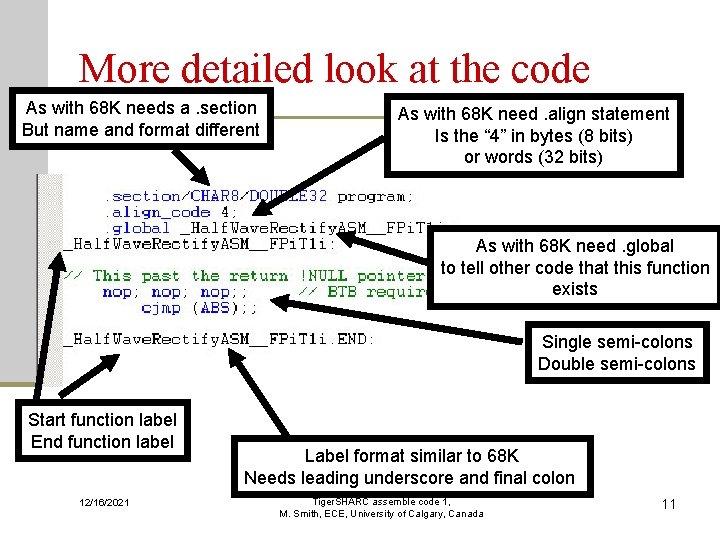 More detailed look at the code As with 68 K needs a. section But More detailed look at the code As with 68 K needs a. section But