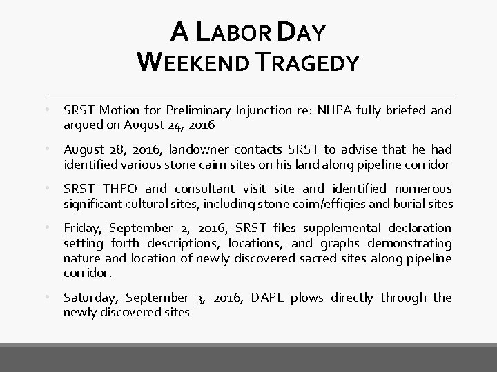 A LABOR DAY WEEKEND TRAGEDY • SRST Motion for Preliminary Injunction re: NHPA fully