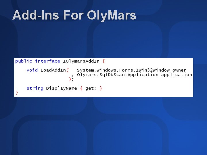 Add-Ins For Oly. Mars 