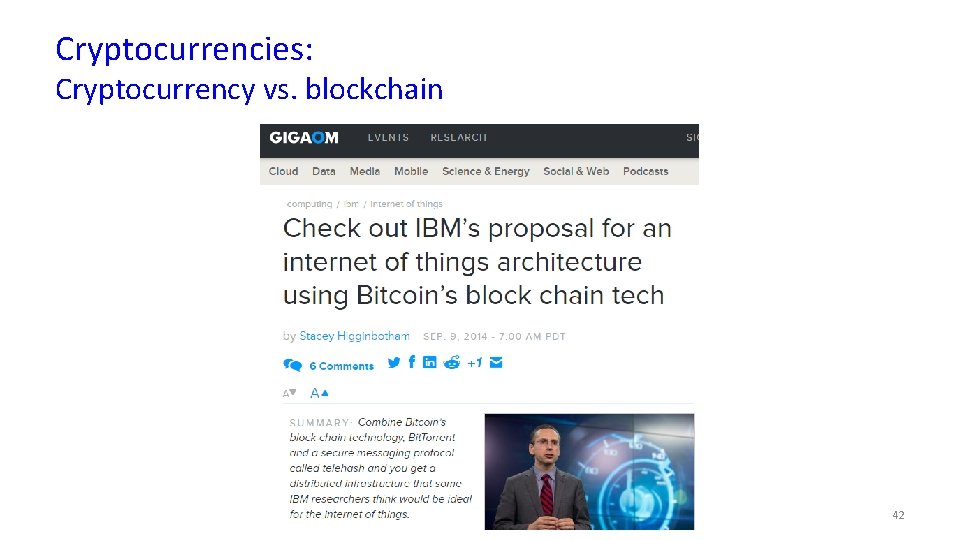 Cryptocurrencies: Cryptocurrency vs. blockchain Campbell R. Harvey 2017 42 