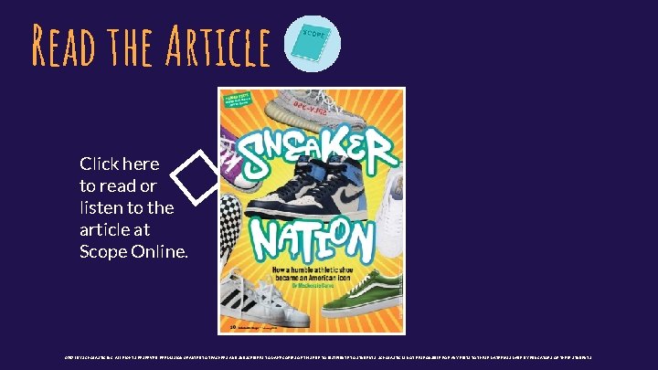 Read the Article Click here to read or listen to the article at Scope