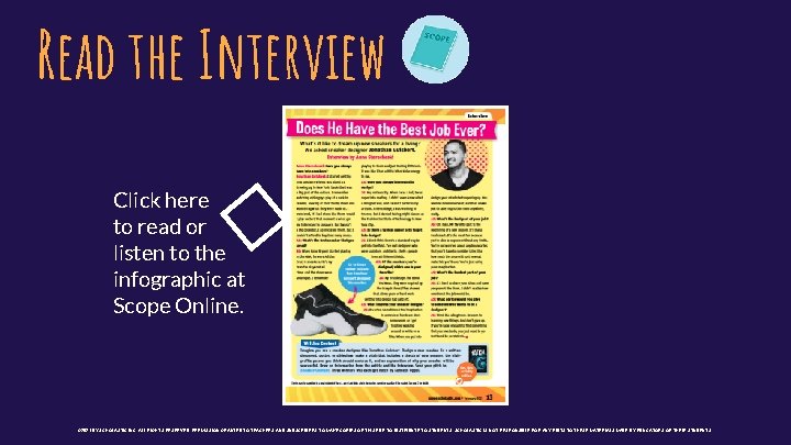 Read the Interview Click here to read or listen to the infographic at Scope
