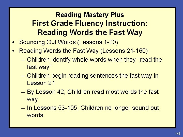 Reading Mastery Plus First Grade Fluency Instruction: Reading Words the Fast Way • Sounding