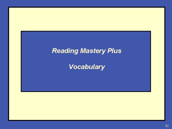 Reading Mastery Plus Vocabulary 82 