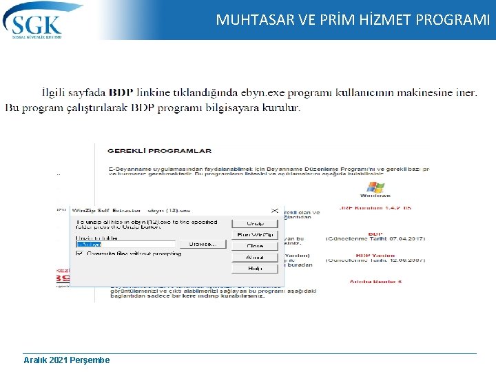 MUHTASAR VE PRİM HİZMET PROGRAMI Aralık 2021 Perşembe 