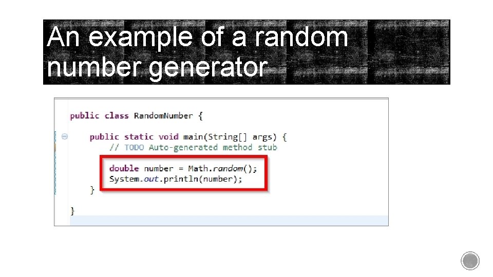 An example of a random number generator 