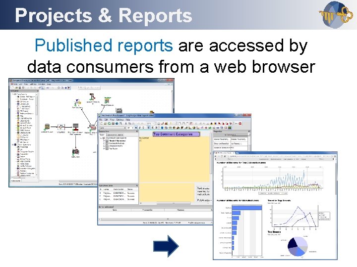 Projects & Reports Outline Published reports are accessed by data consumers from a web