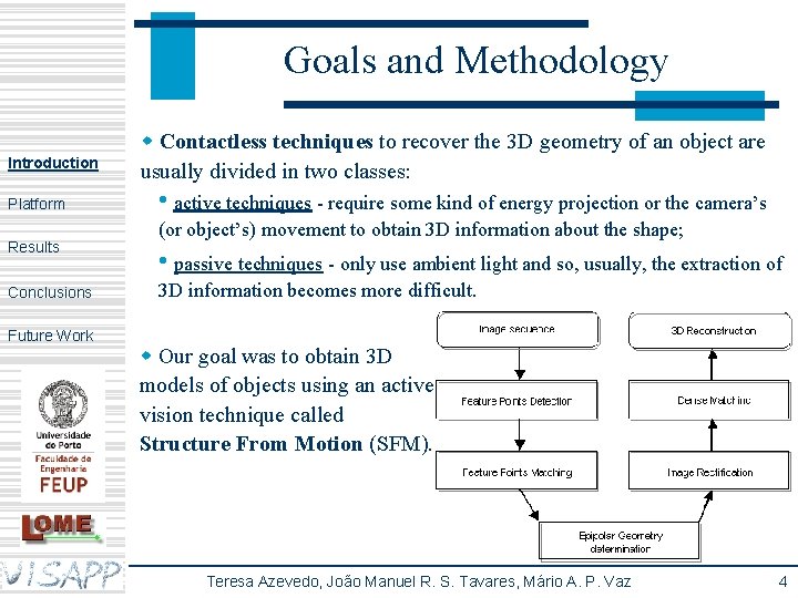 Goals and Methodology Introduction Platform Results Conclusions Future Work w Contactless techniques to recover