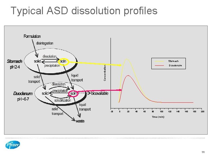 Typical ASD dissolution profiles Stomach Concentration Duodenum -20 0 20 40 60 80 100