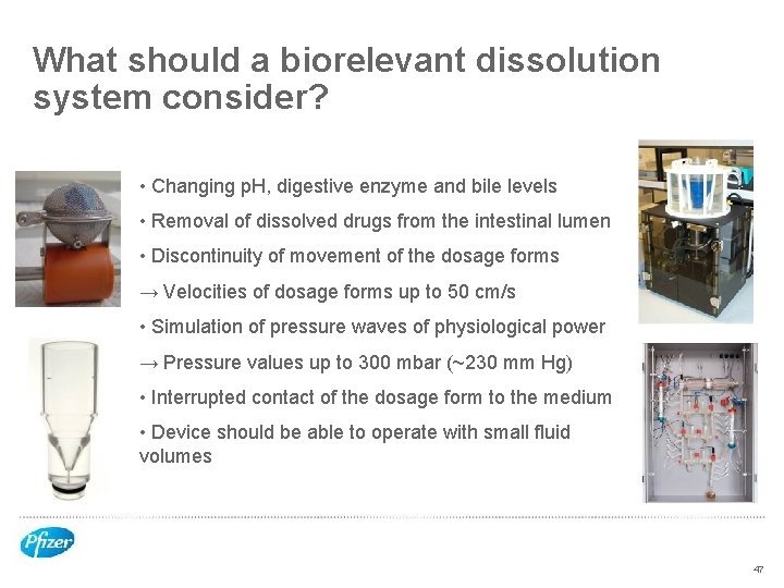 What should a biorelevant dissolution system consider? • Changing p. H, digestive enzyme and