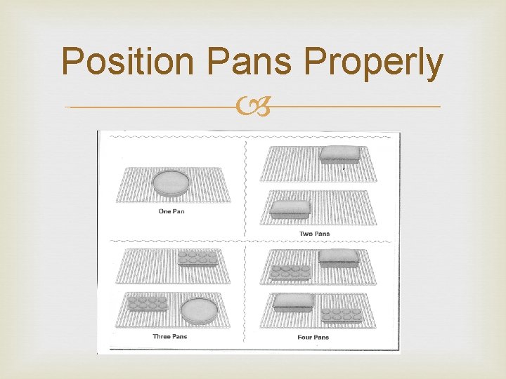 Position Pans Properly  Position Pans Properly