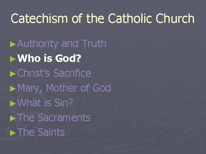 Catechism of the Catholic Church ►Authority and Truth ►Who is God? ►Christ’s Sacrifice ►Mary,