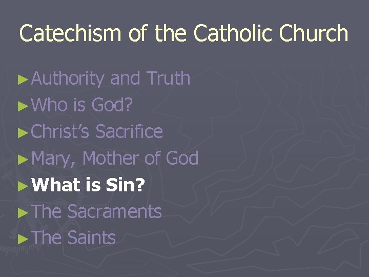 Catechism of the Catholic Church ►Authority and Truth ►Who is God? ►Christ’s Sacrifice ►Mary,