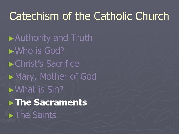 Catechism of the Catholic Church ►Authority and Truth ►Who is God? ►Christ’s Sacrifice ►Mary,