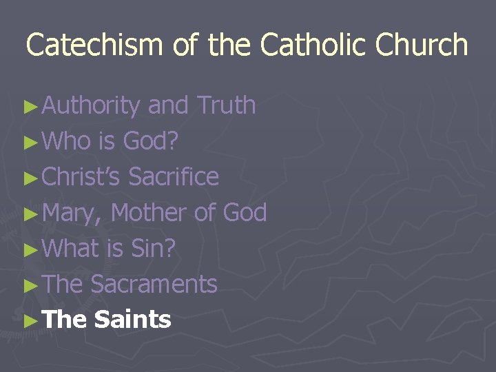 Catechism of the Catholic Church ►Authority and Truth ►Who is God? ►Christ’s Sacrifice ►Mary,