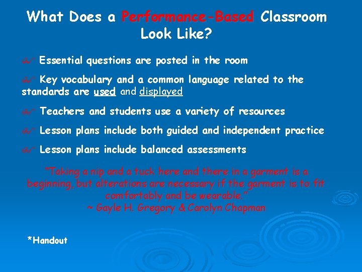 PerformanceBased Instruction What is it What are some