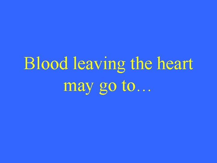Blood leaving the heart may go to… 