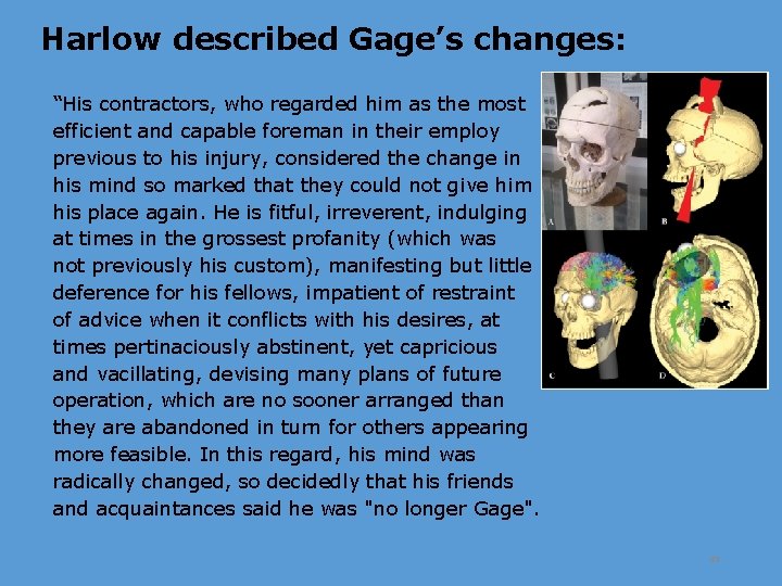 Harlow described Gage’s changes: “His contractors, who regarded him as the most efficient and