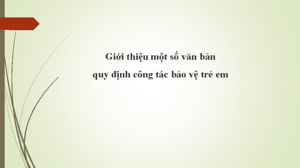 Giới thiệu một số văn bản quy định công tác bảo vệ trẻ em